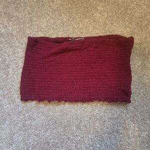 Blue Blush Maroon Smocked Top